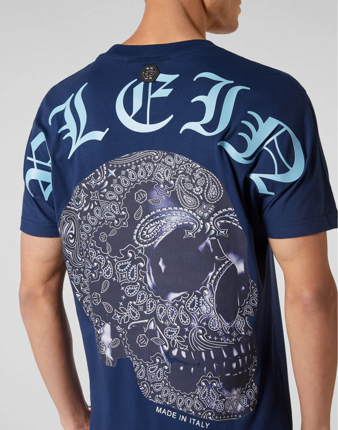 T-shirt Round Neck SS Paisley Skull, цвет: Синий