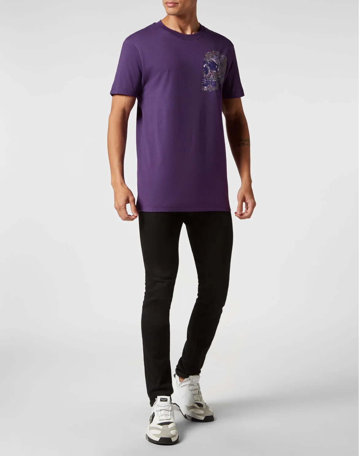 T-shirt Round Neck SS Paisley Skull, цвет: Фиолетовый
