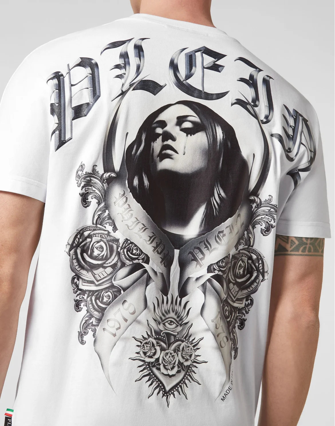T-shirt Round Neck SS Graphic Plein, цвет: Белый