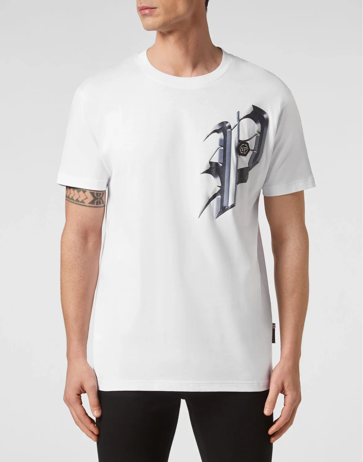 T-shirt Round Neck SS Graphic Plein, цвет: Белый