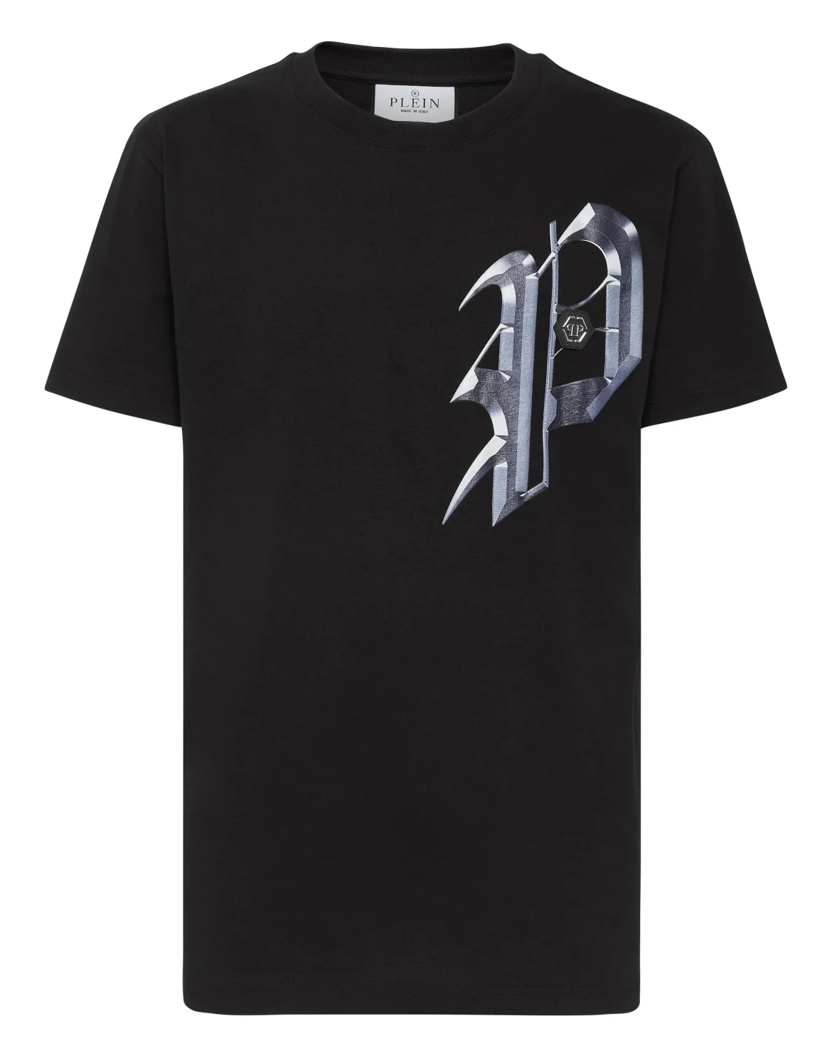 T-shirt Round Neck SS Graphic Plein, цвет: Черный