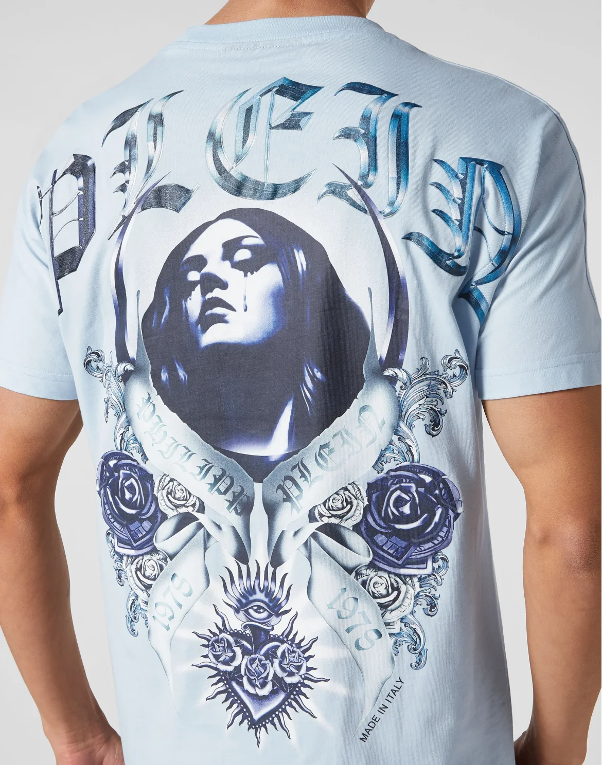 T-shirt Round Neck SS Graphic Plein, цвет: Голубой