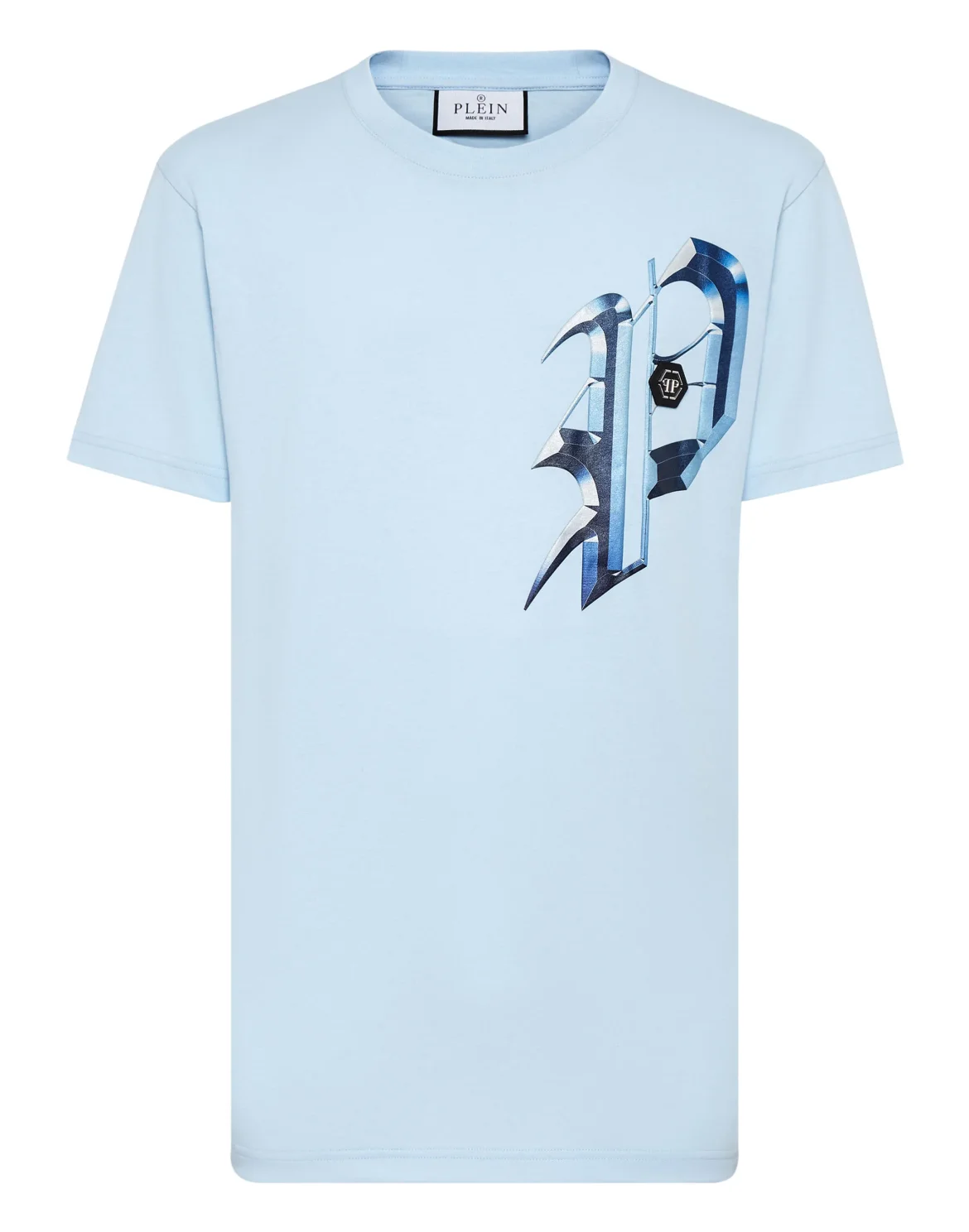 T-shirt Round Neck SS Graphic Plein, цвет: Голубой