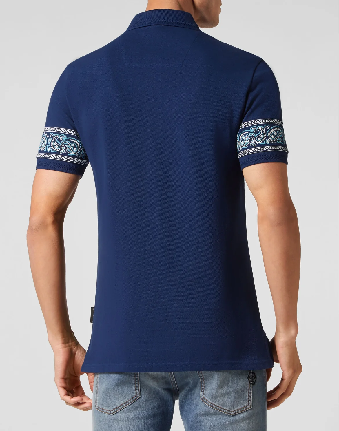 Slim Fit Piquet Polo Shirt SS Paisley Bandana, цвет: Синий