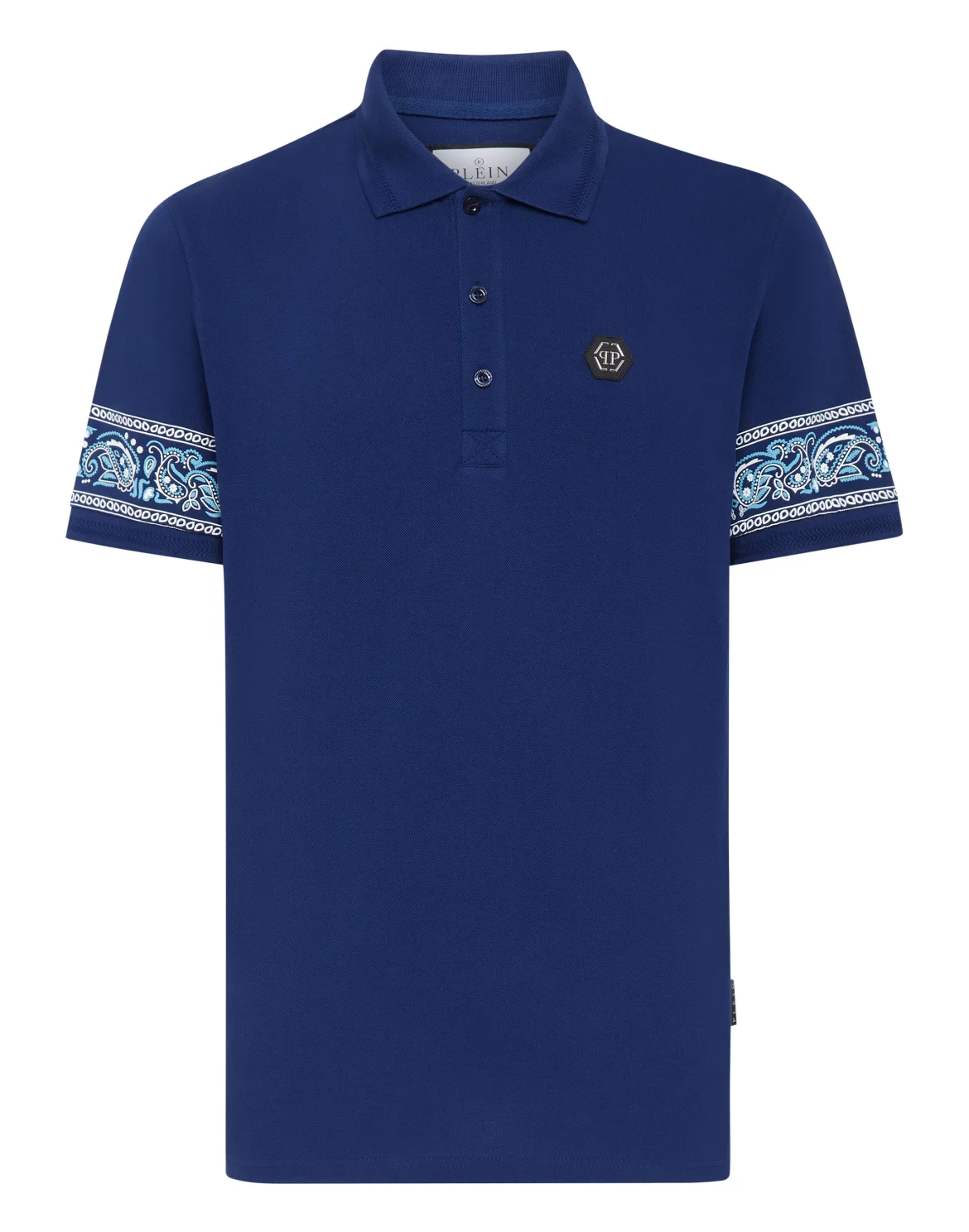 Slim Fit Piquet Polo Shirt SS Paisley Bandana, цвет: Синий