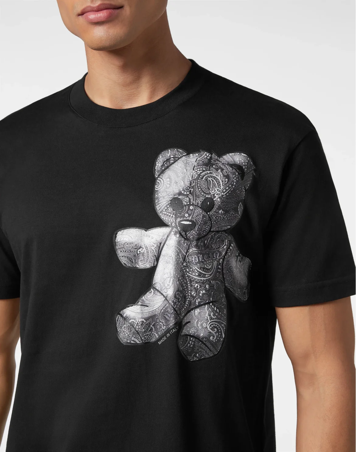 T-shirt Round Neck SS Paisley Teddy Bear, цвет: Черный