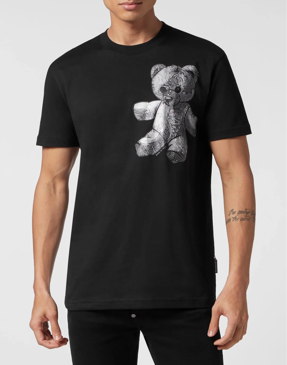 T-shirt Round Neck SS Paisley Teddy Bear, цвет: Черный