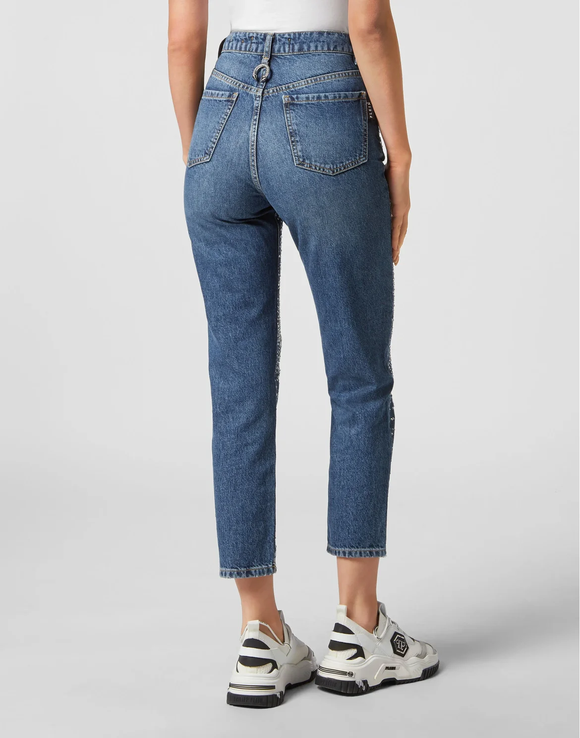 Denim Trousers Boyfriend Fit Crystal, цвет: Синий