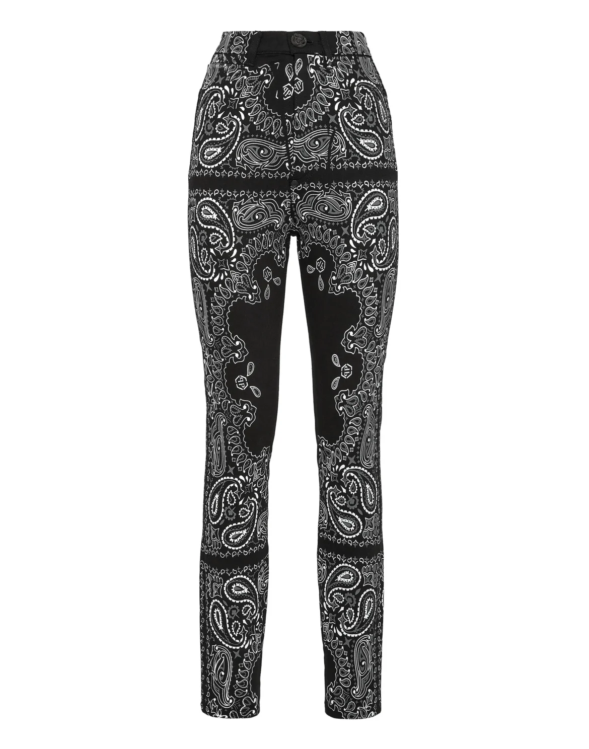 Denim Super High Waist Jegging Paisley Bandana, цвет: Черный