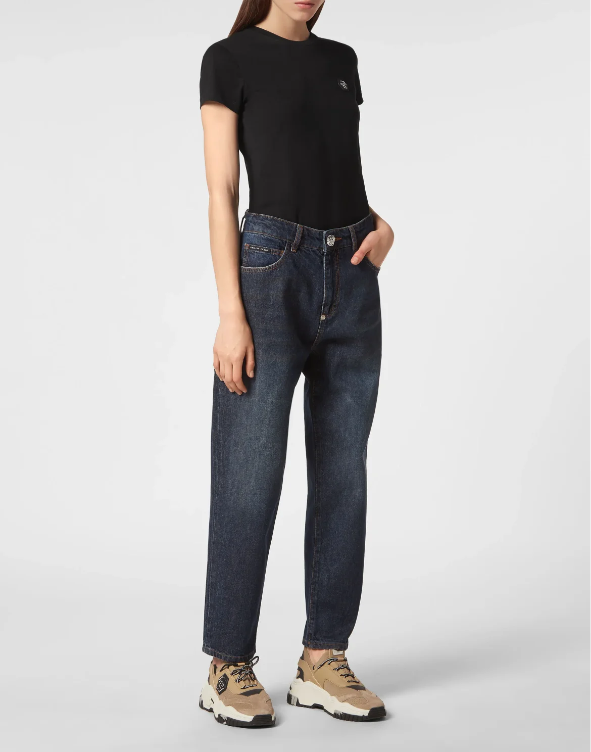 Denim Trousers Mom Fit Paisley, цвет: Синий