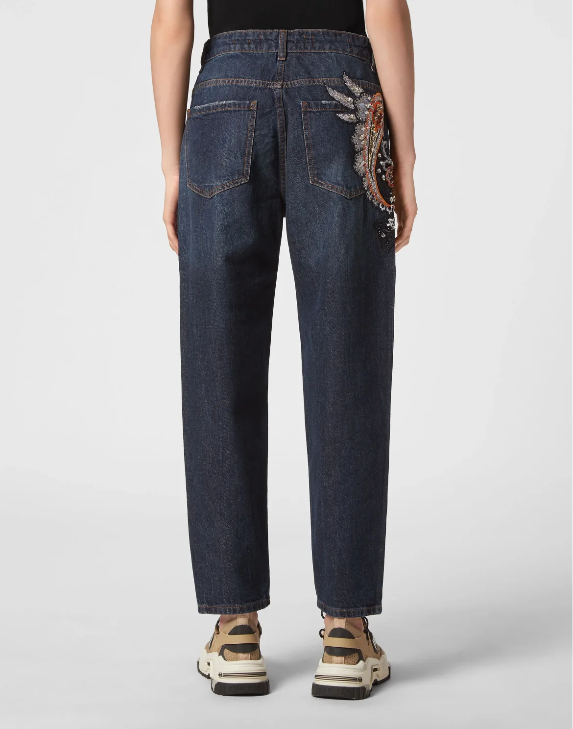 Denim Trousers Mom Fit Paisley, цвет: Синий