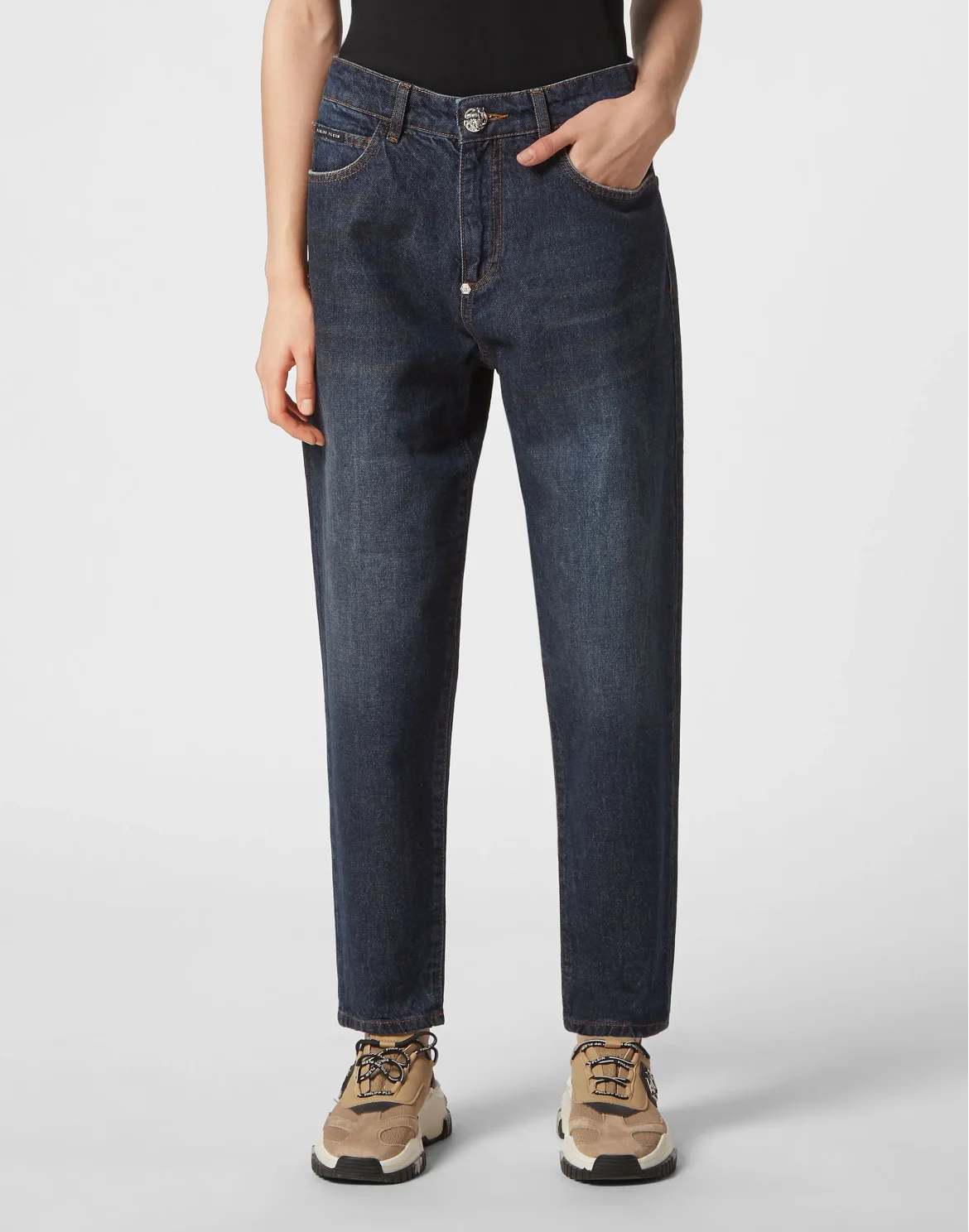Denim Trousers Mom Fit Paisley, цвет: Синий