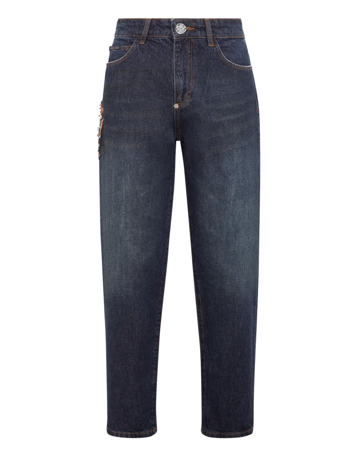 Denim Trousers Mom Fit Paisley, цвет: Синий