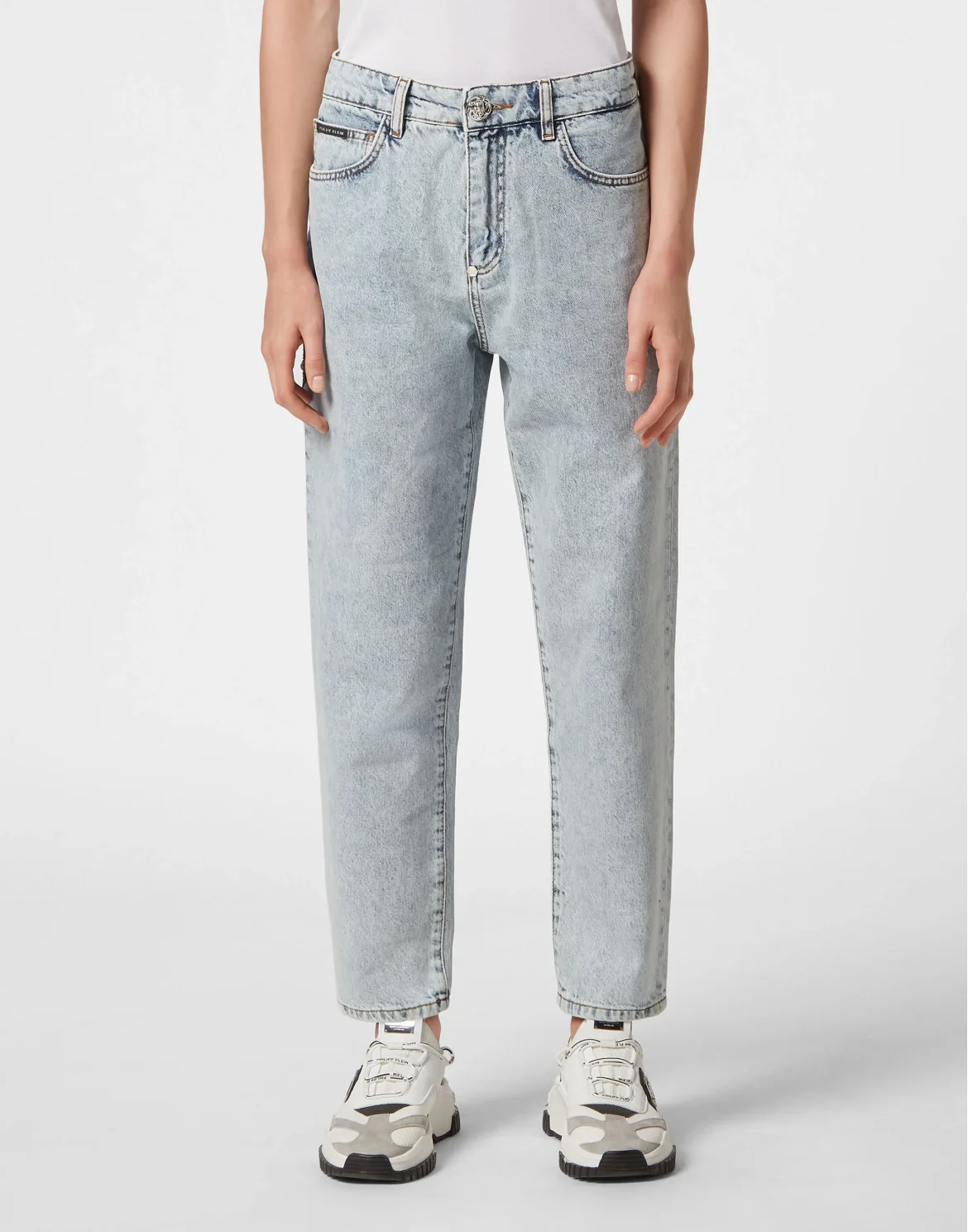Denim Trousers Mom Fit Paisley, цвет: Голубой