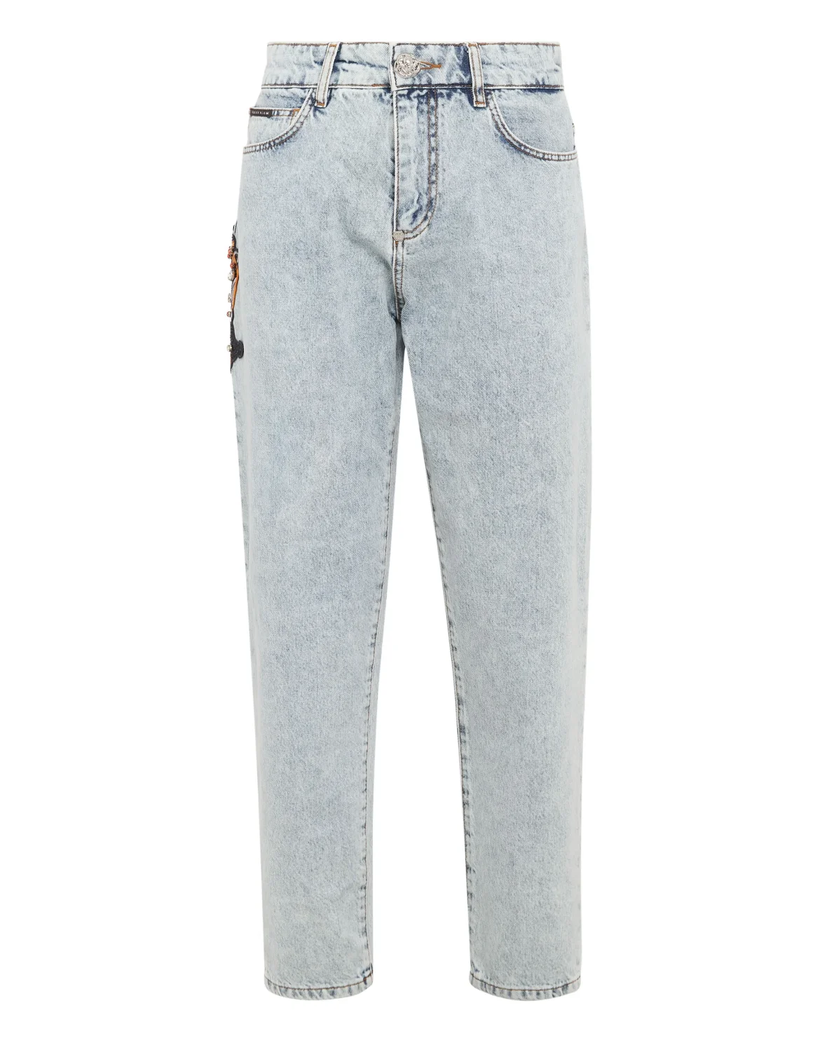 Denim Trousers Mom Fit Paisley, цвет: Голубой
