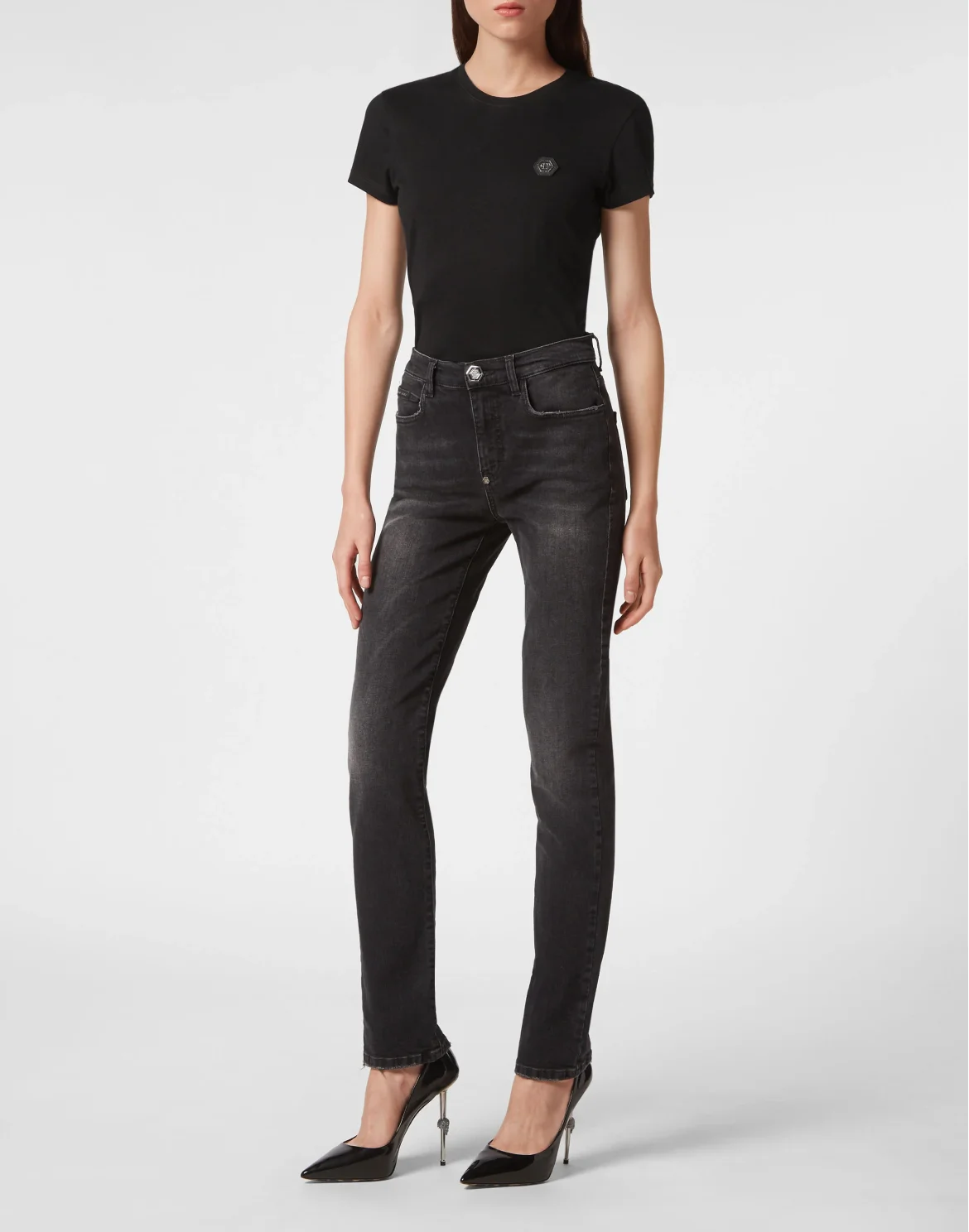 Denim Trousers Regular Fit, цвет: Черный
