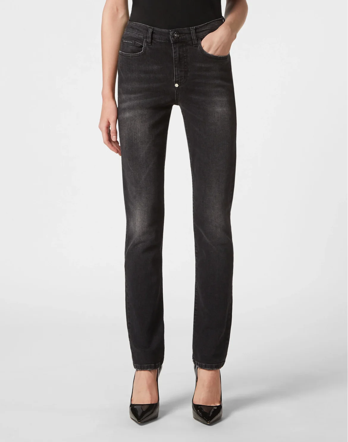 Denim Trousers Regular Fit, цвет: Черный