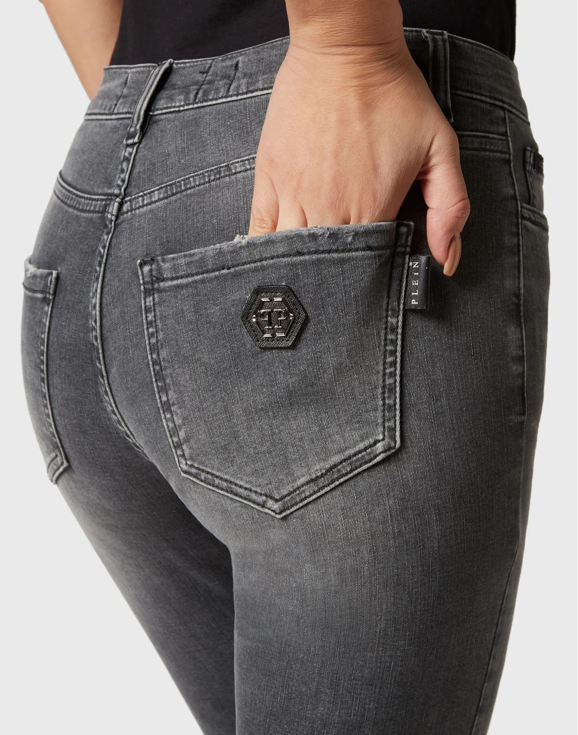 Denim Trousers Regular Fit, цвет: Серый