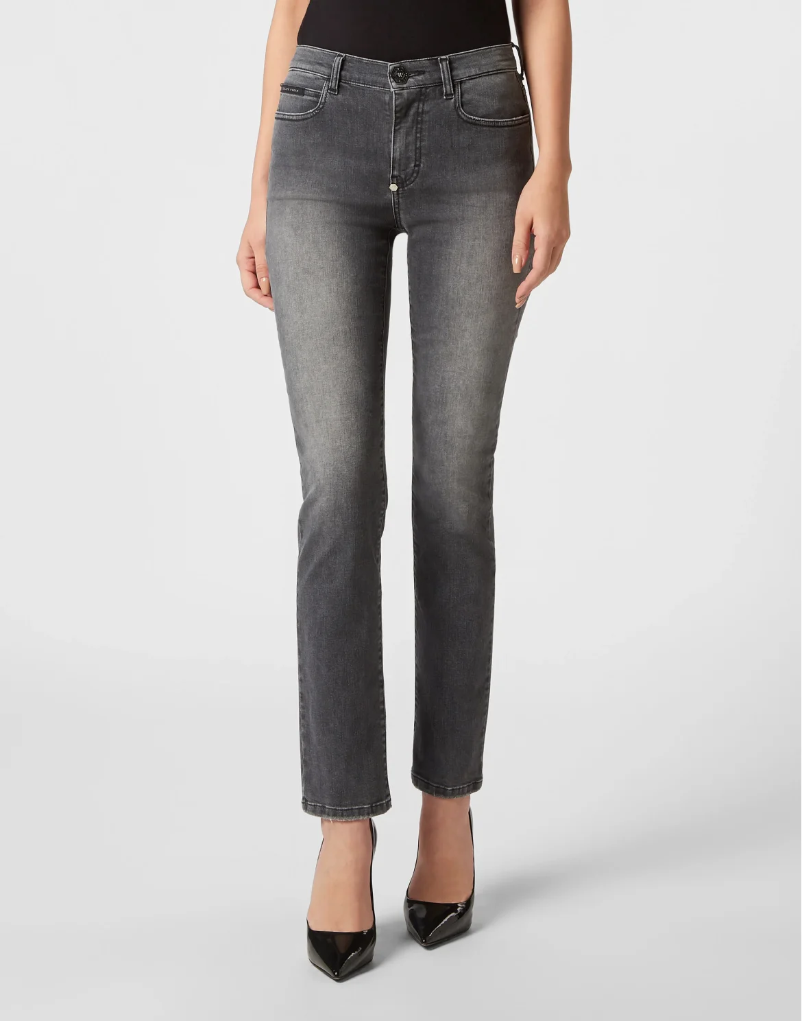 Denim Trousers Regular Fit, цвет: Серый