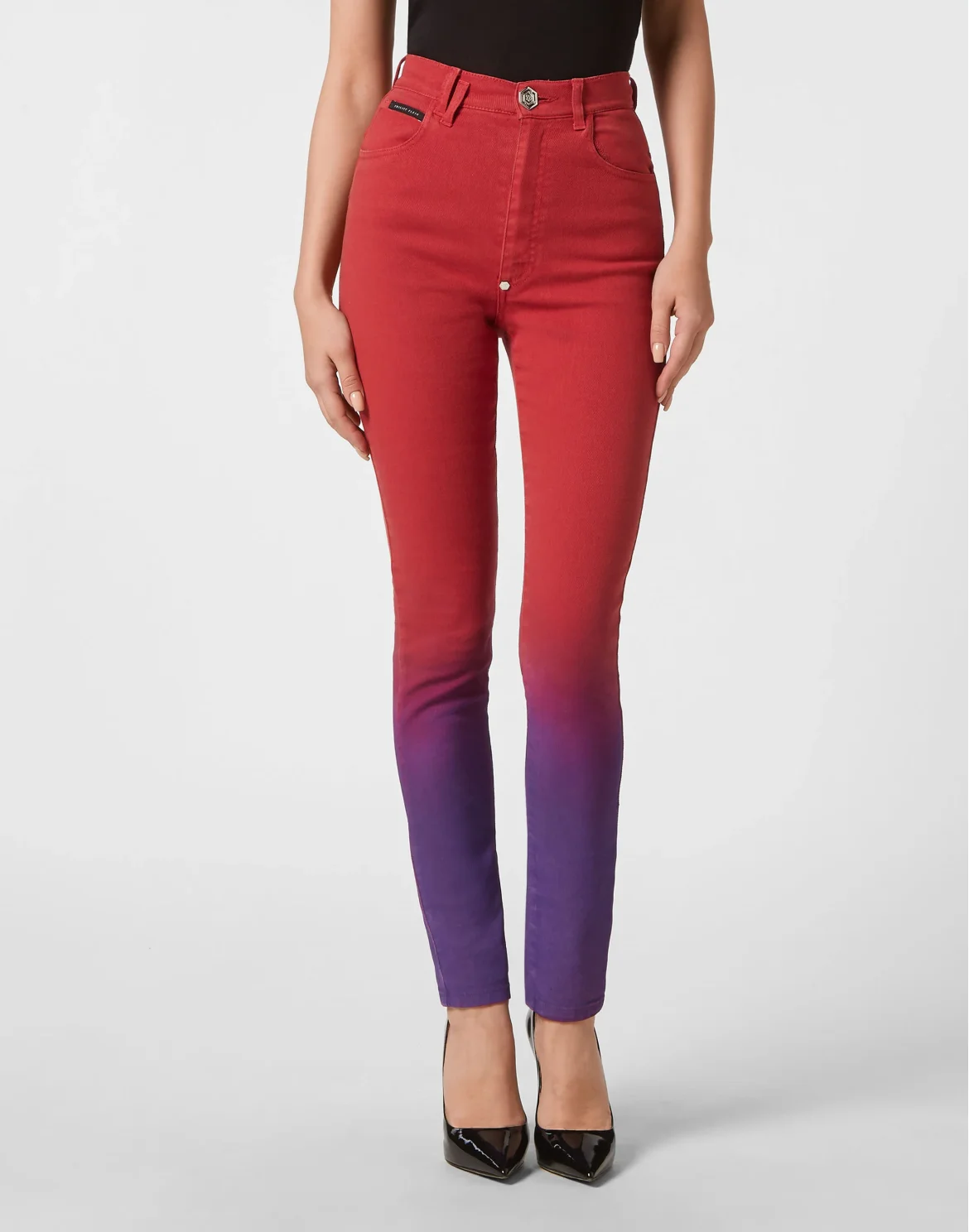 Denim Trousers Super High Waist Jegging, цвет: Фиолетовый