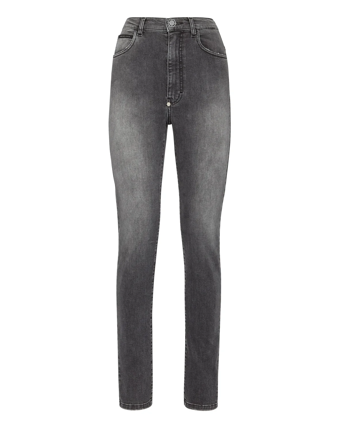 Denim Trousers Super High Waist Jegging, цвет: Серый
