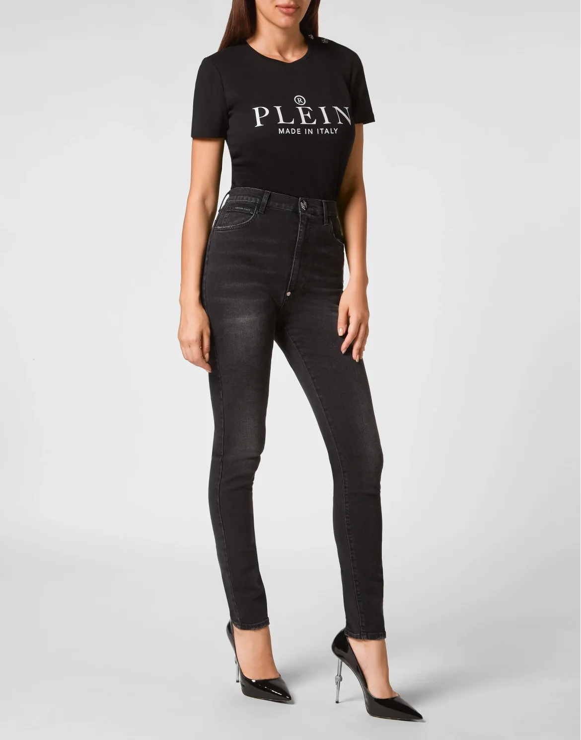 Denim Trousers Super High Waist Jegging, цвет: Черный