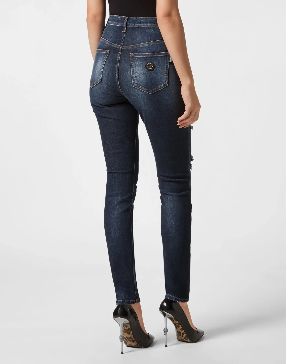 Denim Trousers Super High Waist Jegging, цвет: Синий