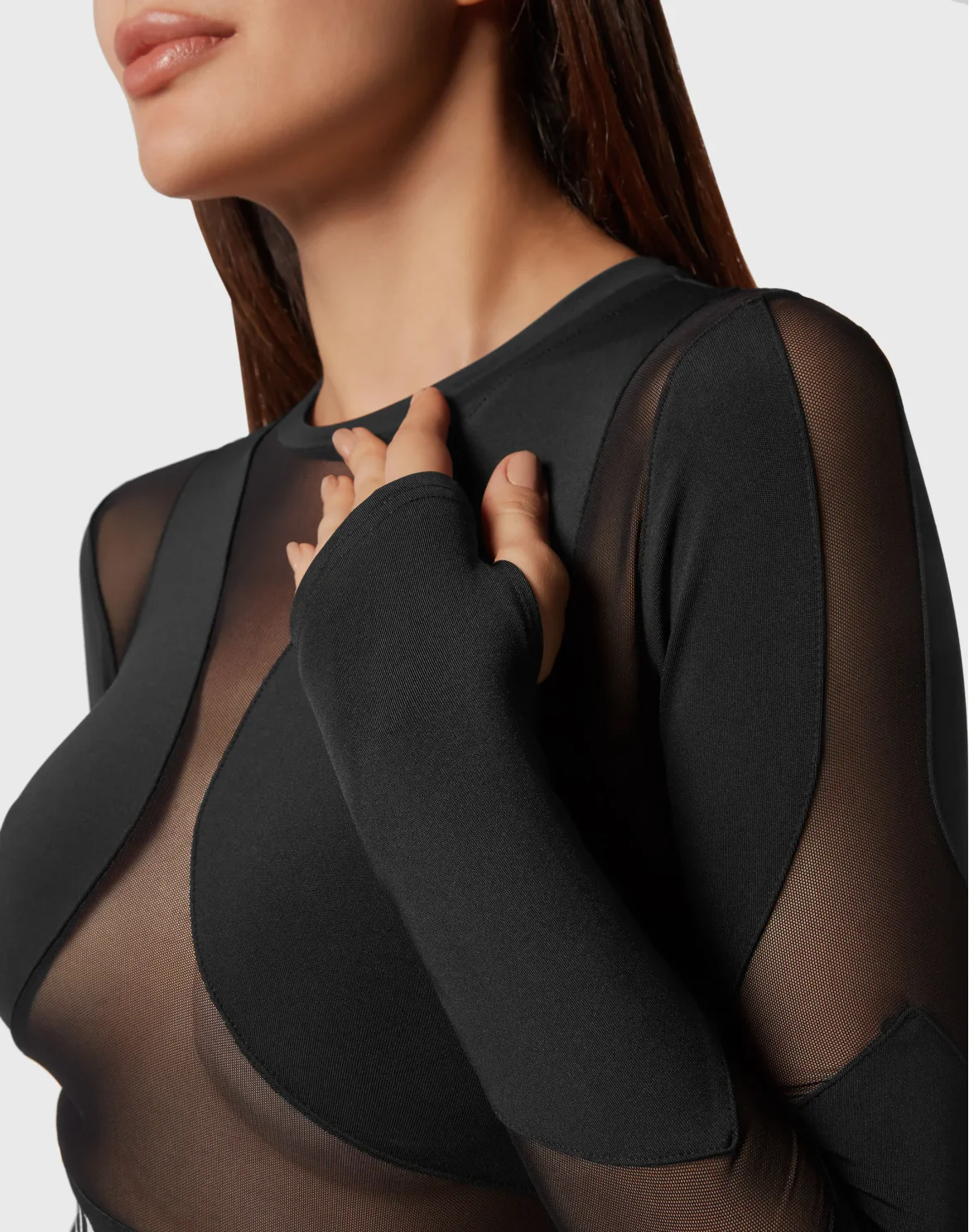 Jogging Crop Top LS Plein Sport, цвет: Черный