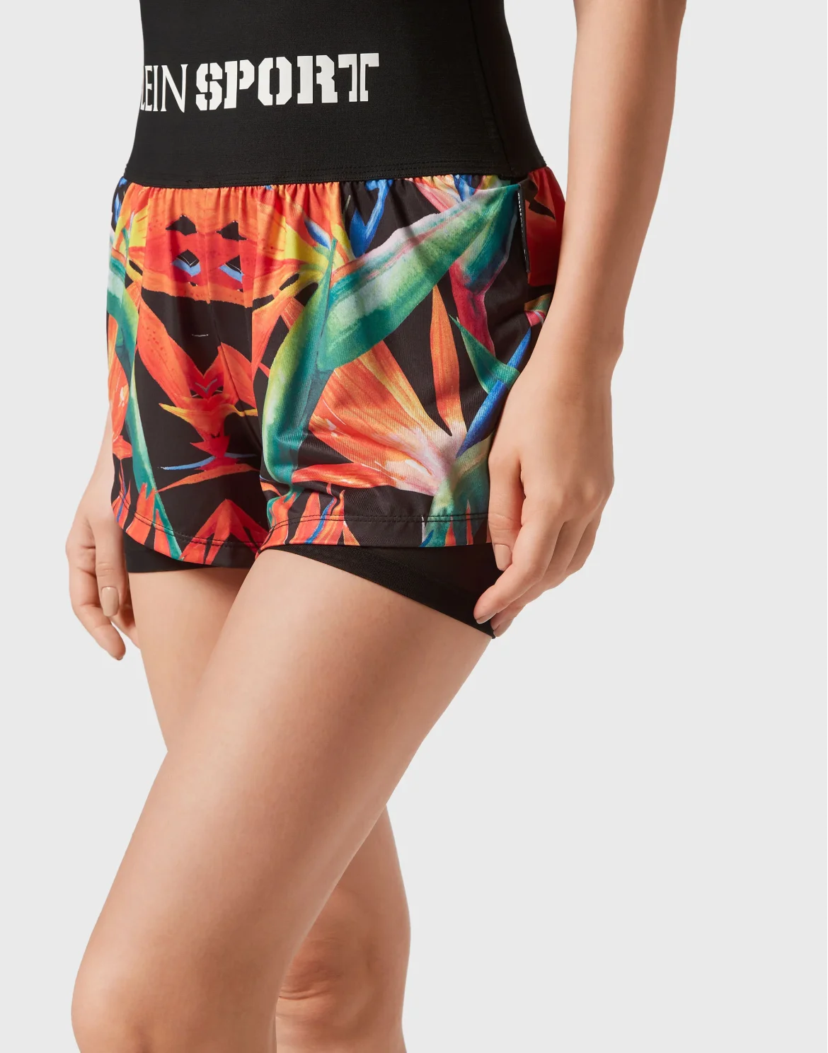 Double-layered jogging shorts, цвет: Черный