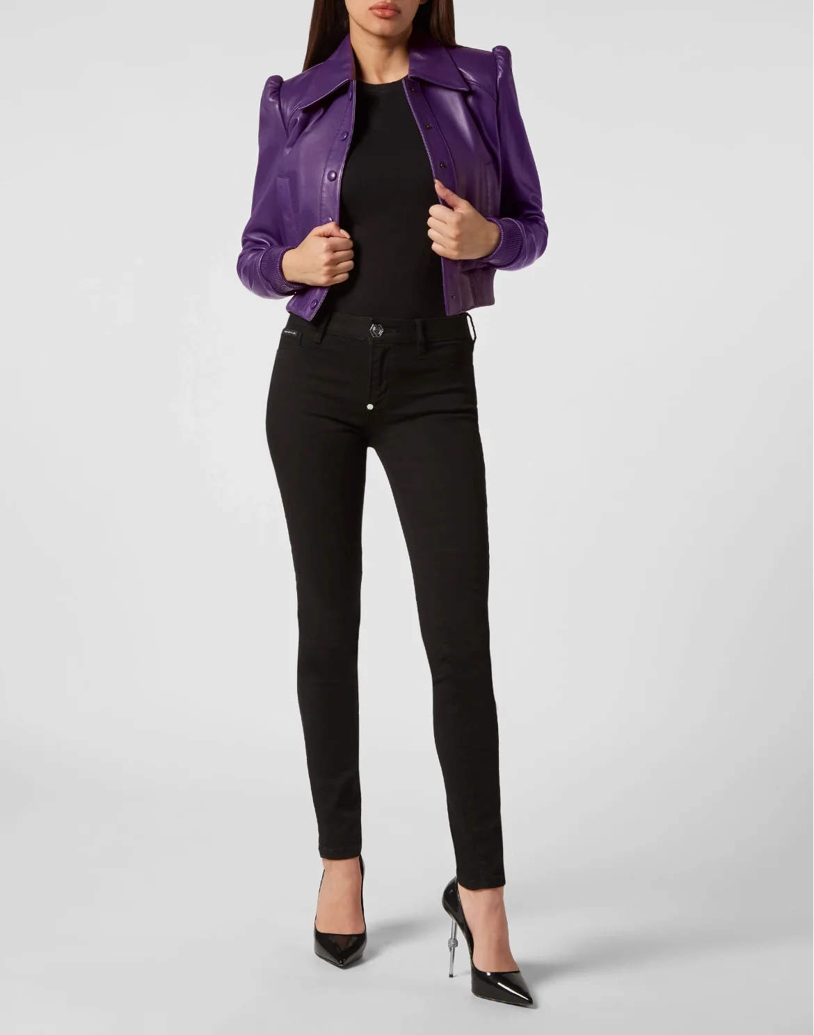 Softy Leather Bomber, цвет: Фиолетовый