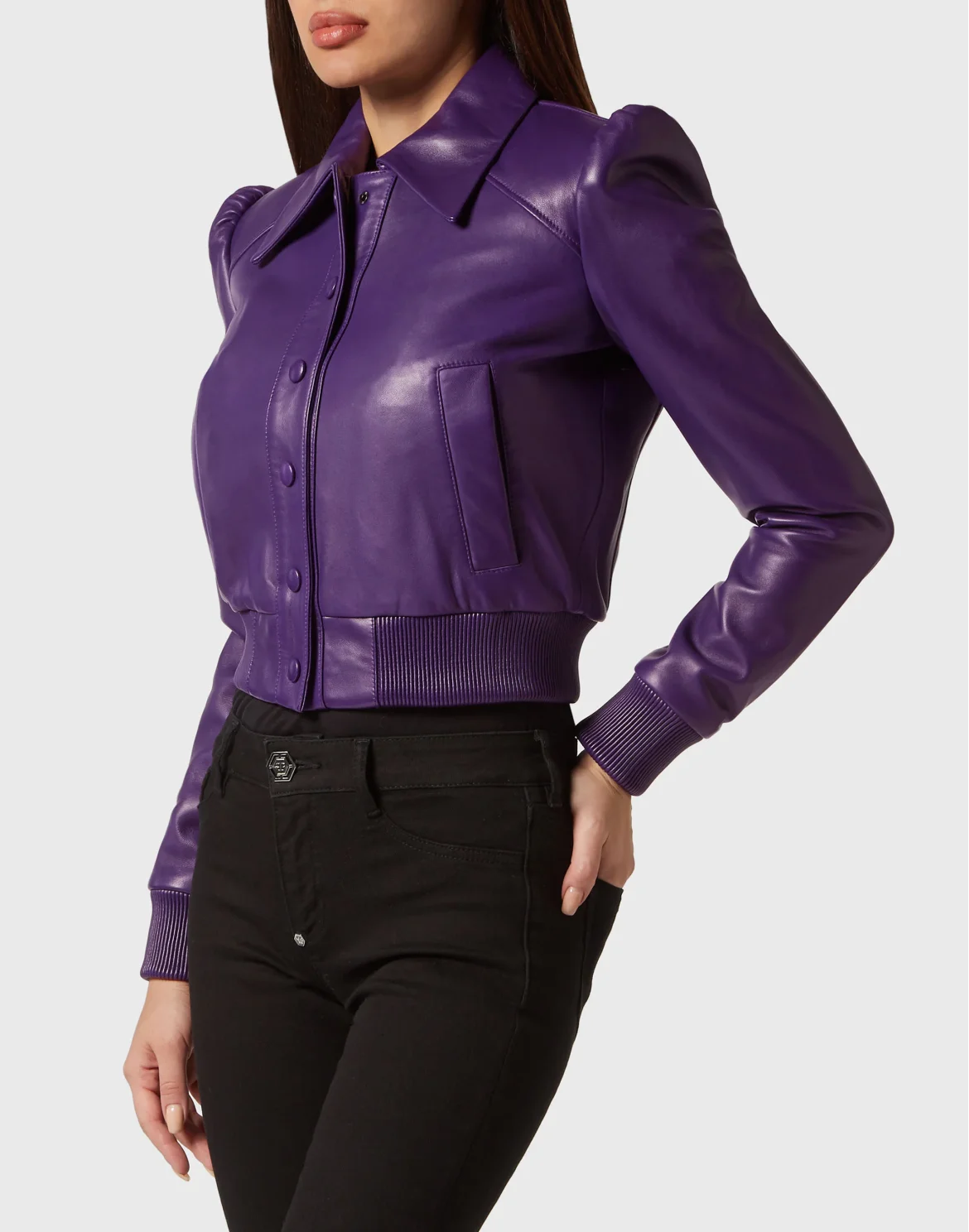 Softy Leather Bomber, цвет: Фиолетовый