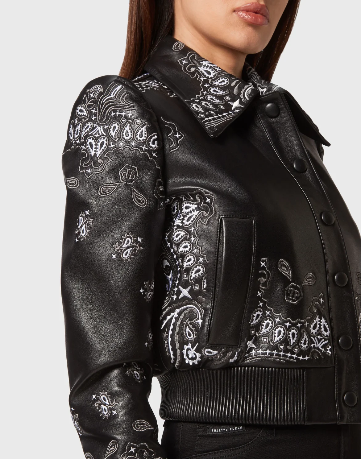 Leather Bomber Paisley Bandana, цвет: Черный