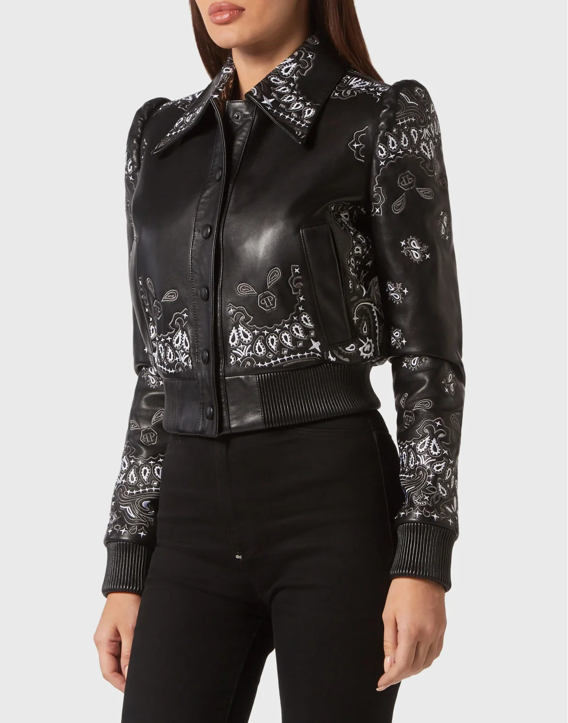 Leather Bomber Paisley Bandana, цвет: Черный