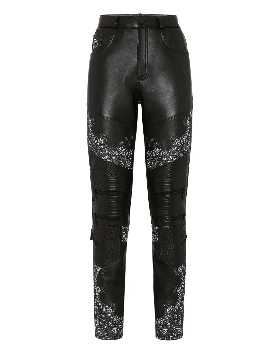 Leather Long Trousers Paisley Bandana, цвет: Черный