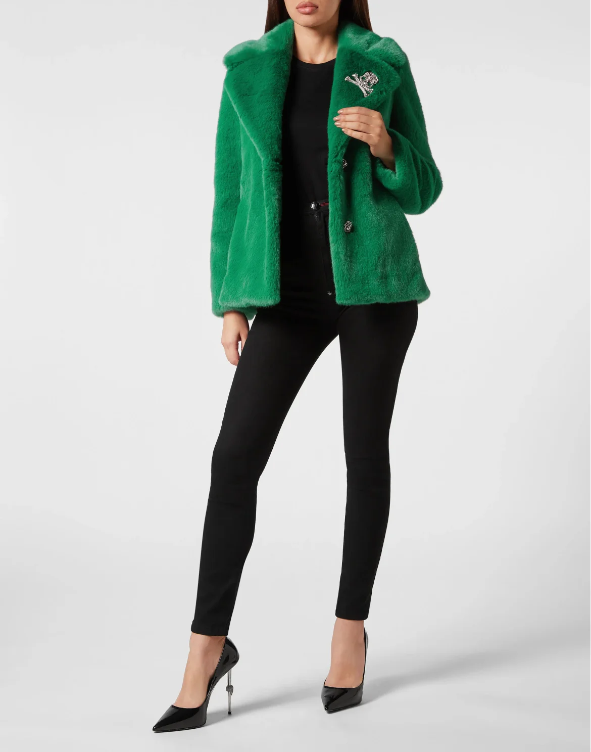 Eco Mink Short Coat Basic, цвет: Зеленый