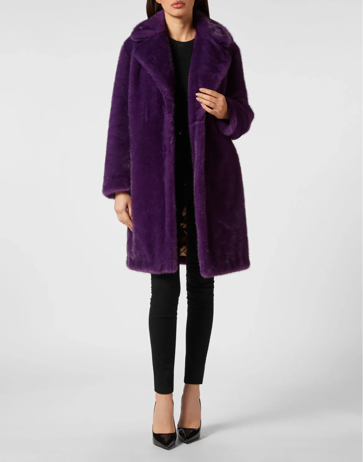 Eco Mink Coat Basic, цвет: Фиолетовый