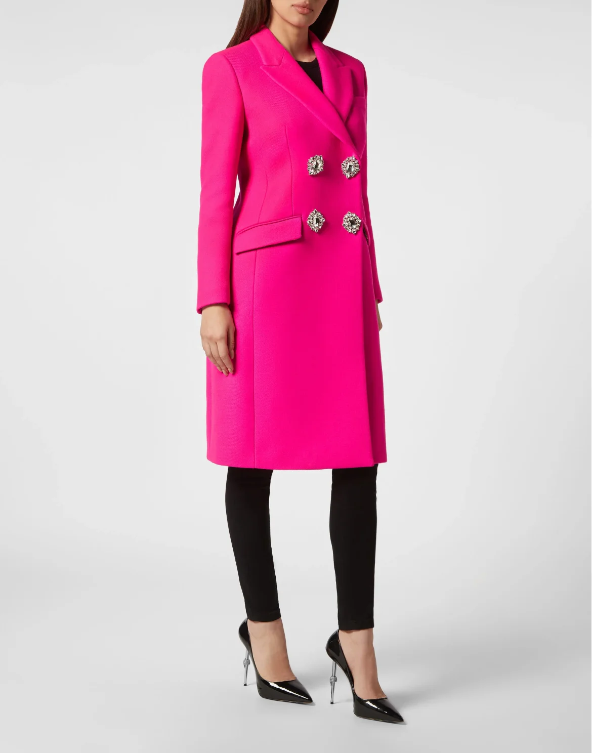 Wool Cloth Fitted Coat Sartorial, цвет: Розовый