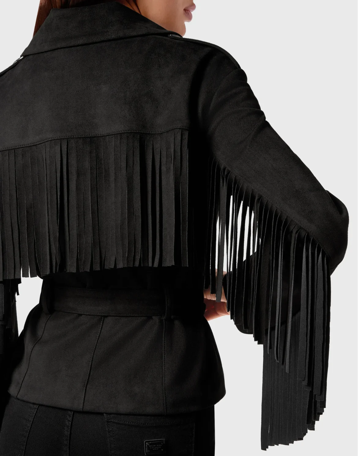Eco Suede Oversize Biker Jacket Stars, цвет: Черный
