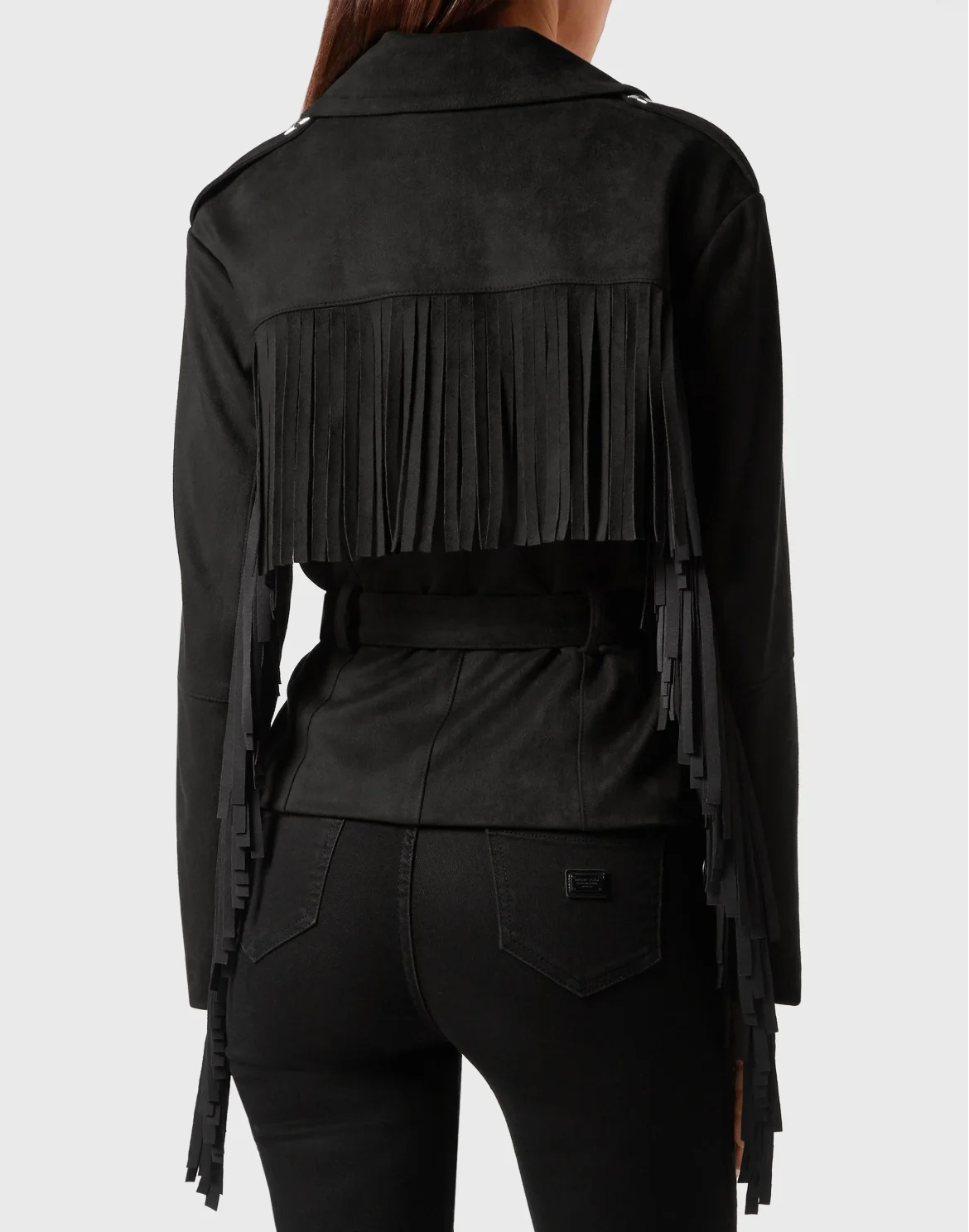 Eco Suede Oversize Biker Jacket Stars, цвет: Черный