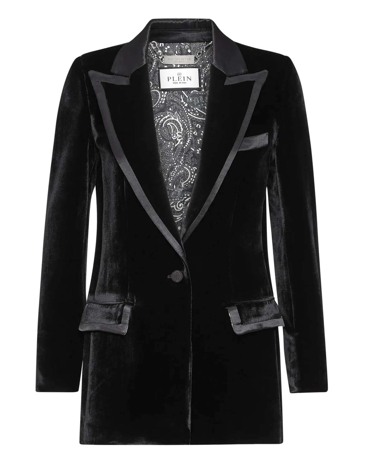Velvet Boxy Blazer Paisley Bandana, цвет: Черный