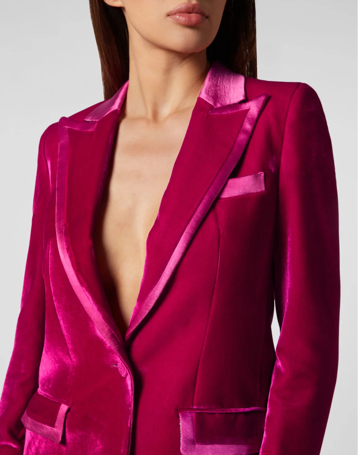 Velvet Boxy Blazer Paisley Bandana, цвет: Розовый