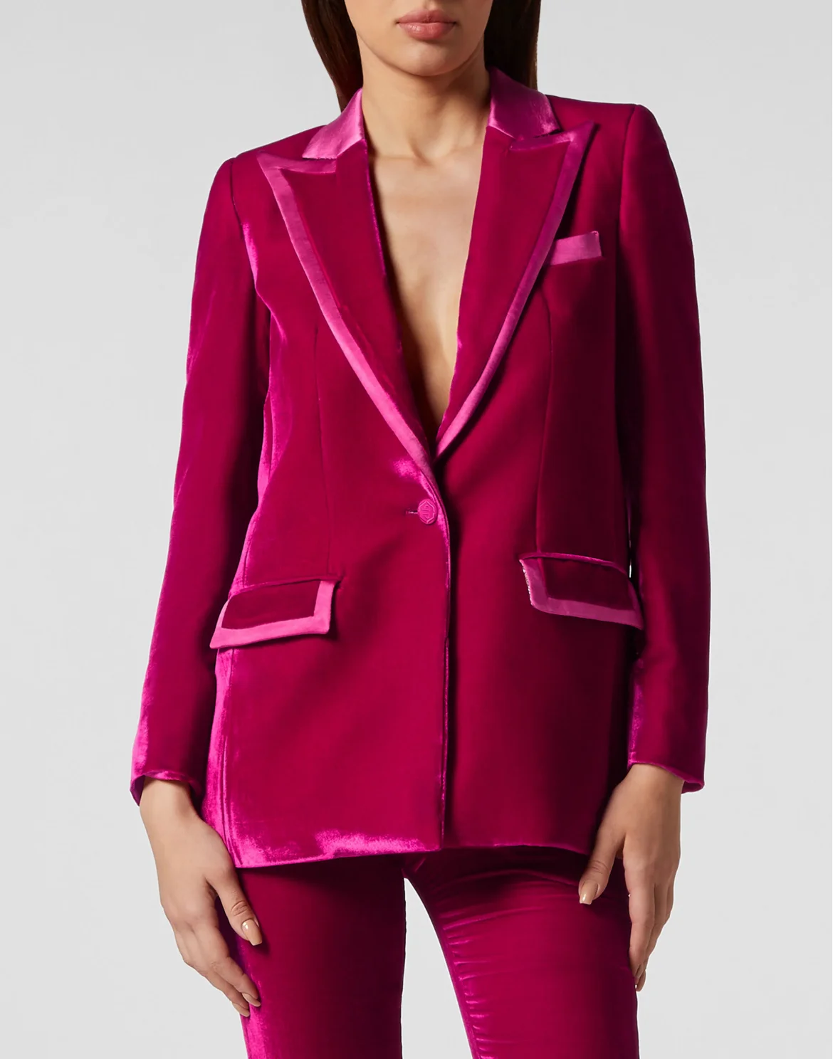 Velvet Boxy Blazer Paisley Bandana, цвет: Розовый