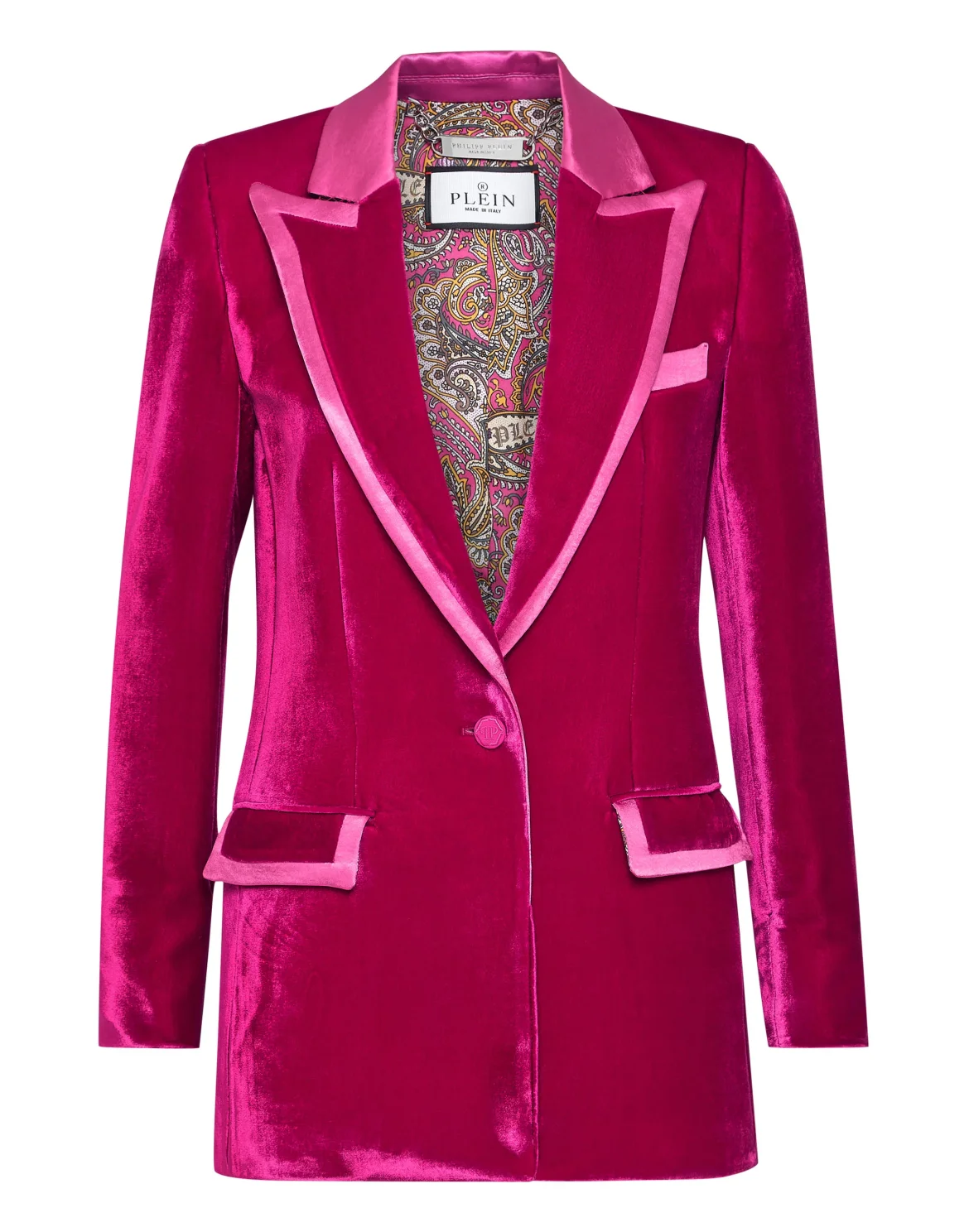 Velvet Boxy Blazer Paisley Bandana, цвет: Розовый