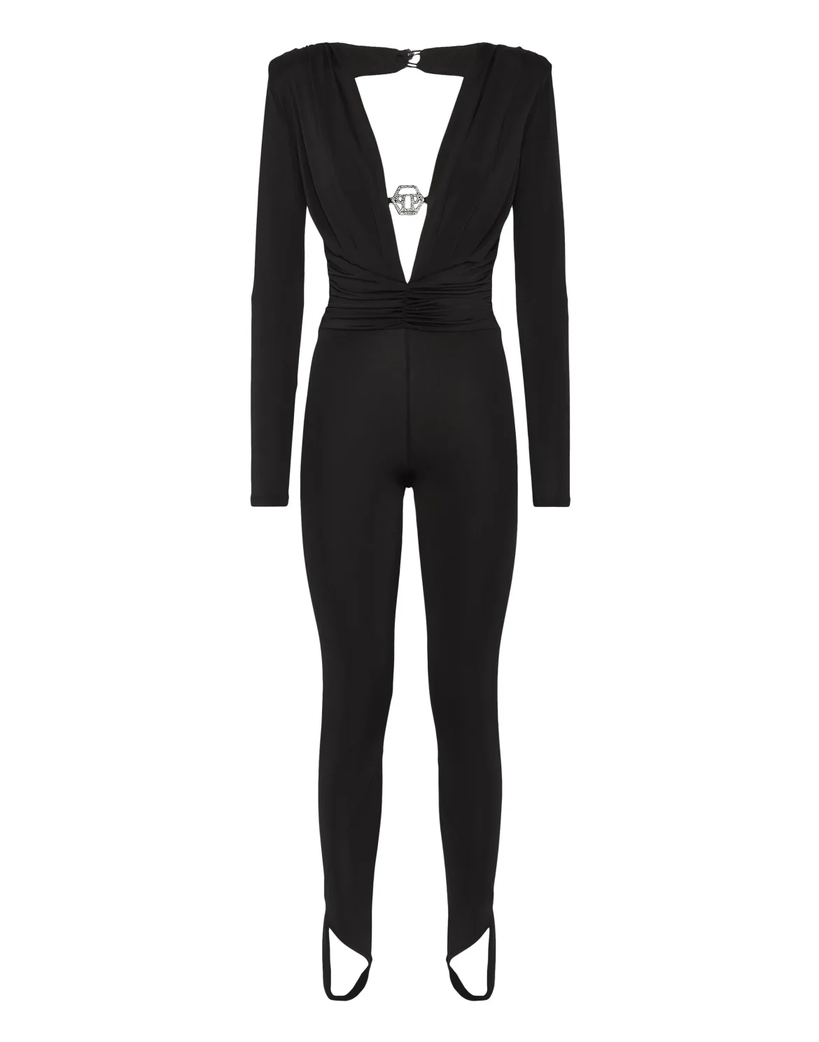 Shoulder Padded Jumpsuit, цвет: Черный