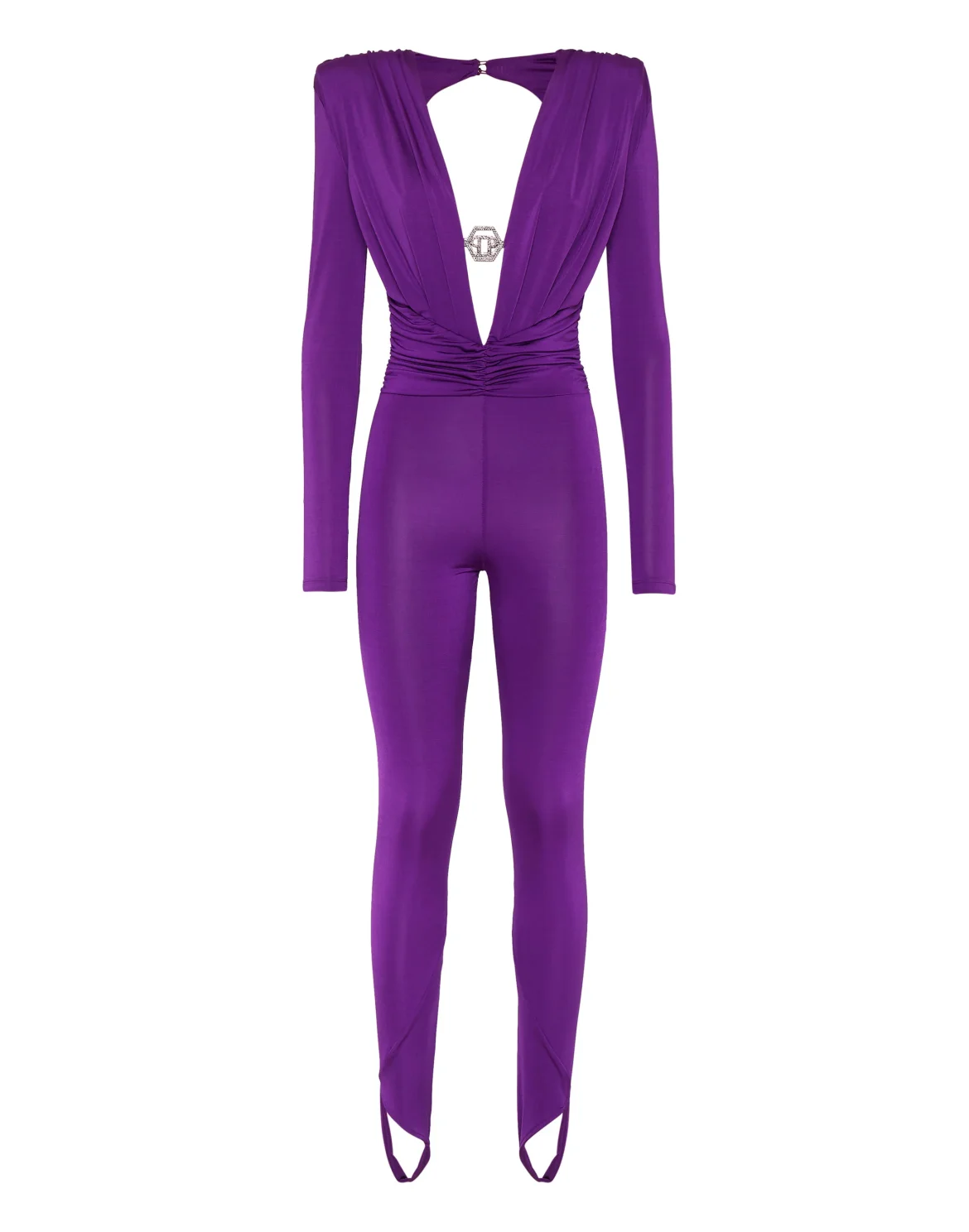 Shoulder Padded Jumpsuit, цвет: Фиолетовый