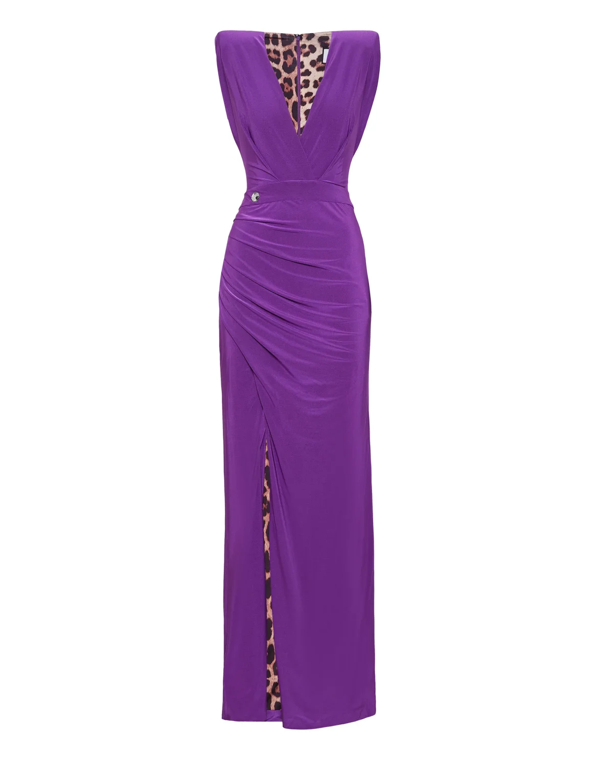 Shoulder Padded Long Dress, цвет: Фиолетовый