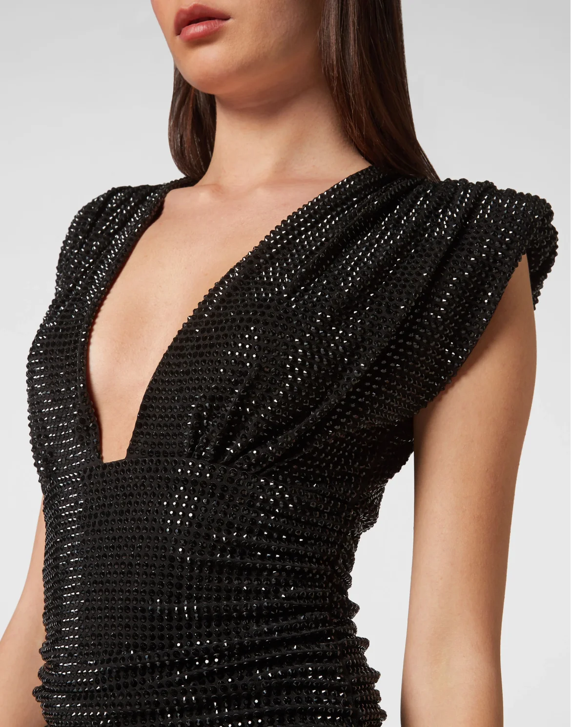 Shoulder Padded Mini Dress Stones, цвет: Черный