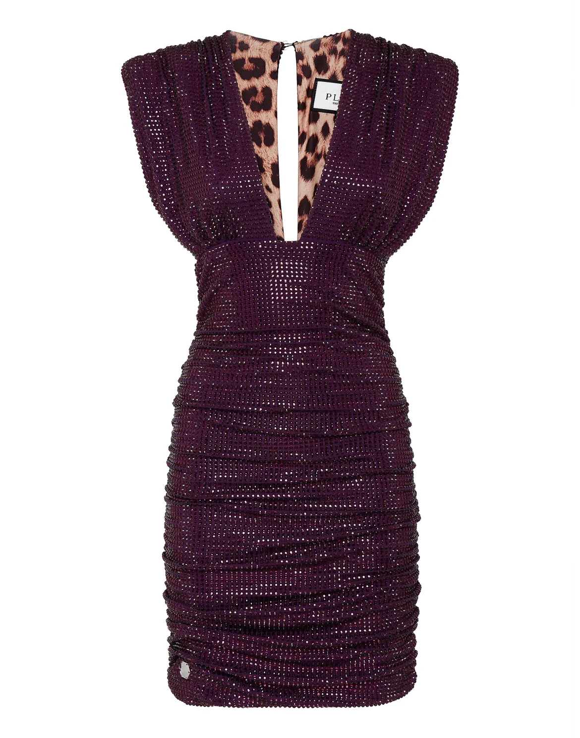 Shoulder Padded Mini Dress Stones, цвет: Фиолетовый