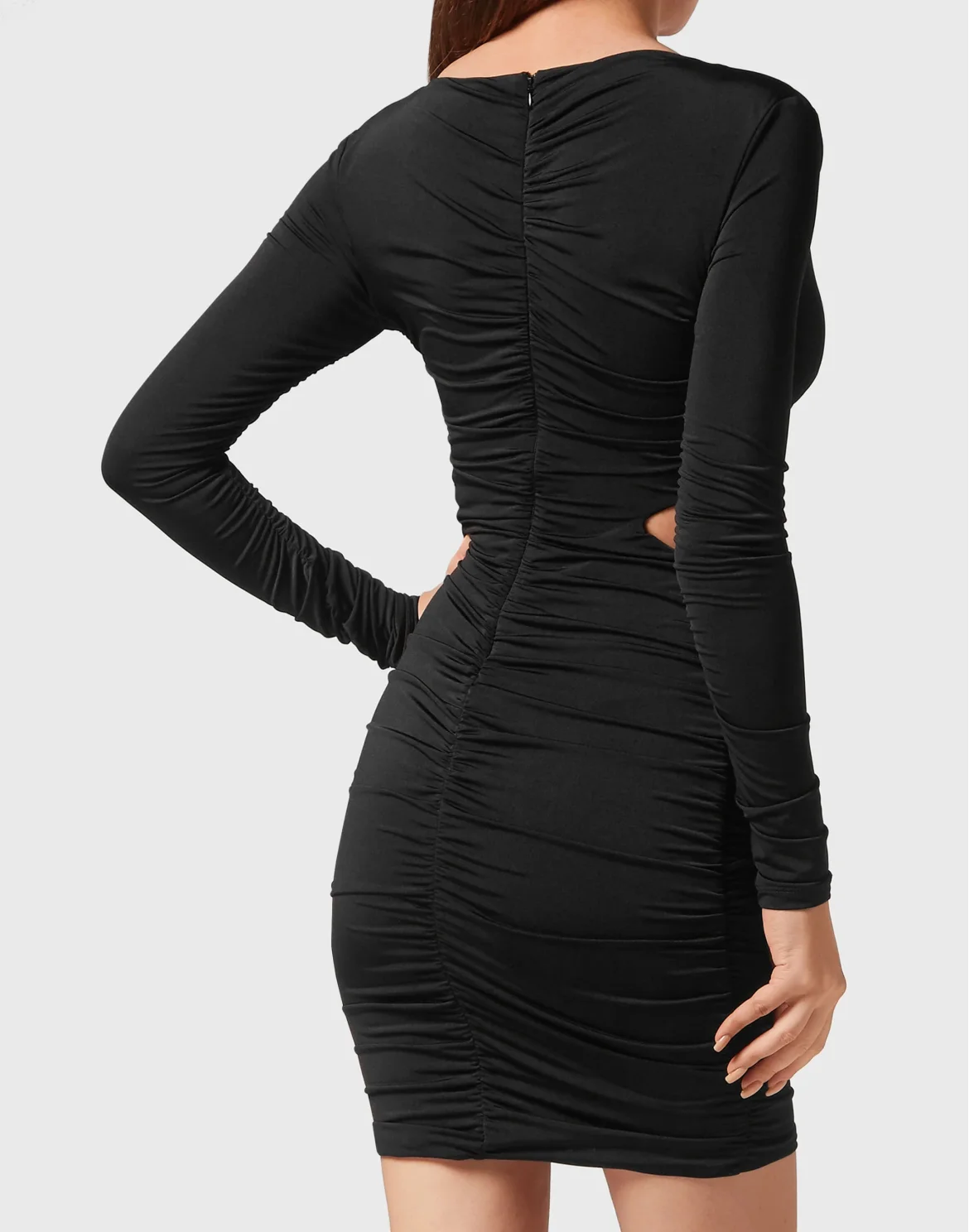 Crimped Mini Dress LS, цвет: Черный