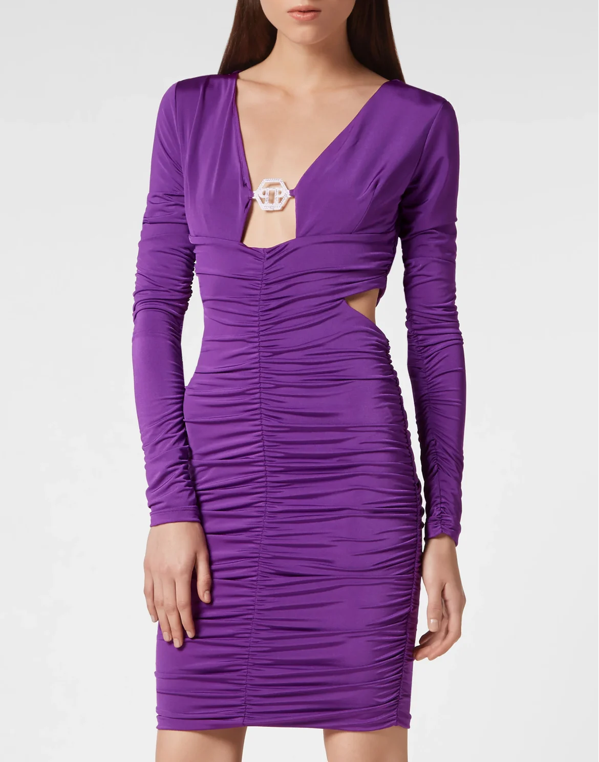 Crimped Mini Dress LS, цвет: Фиолетовый